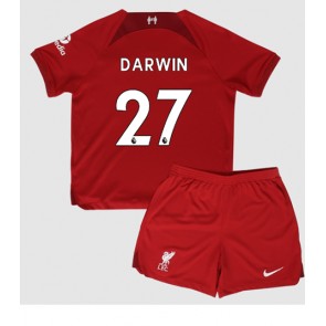 Liverpool Darwin Nunez #27 Hjemmedraktsett Barn 2022-23 Kortermet (+ Korte bukser)